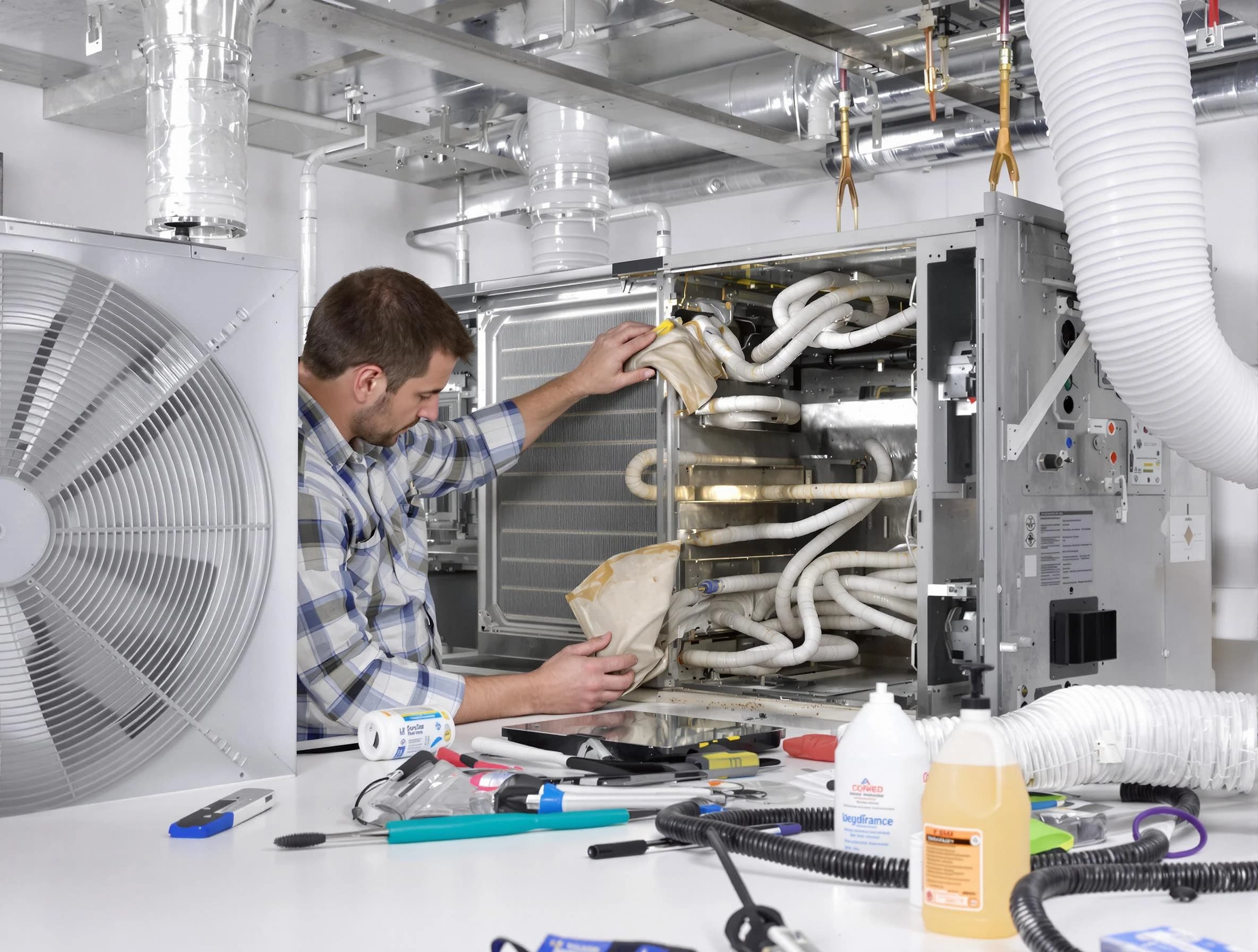 Bridgewater Air Duct Cleaning specialist performing precision AC coil cleaning in Bridgewater