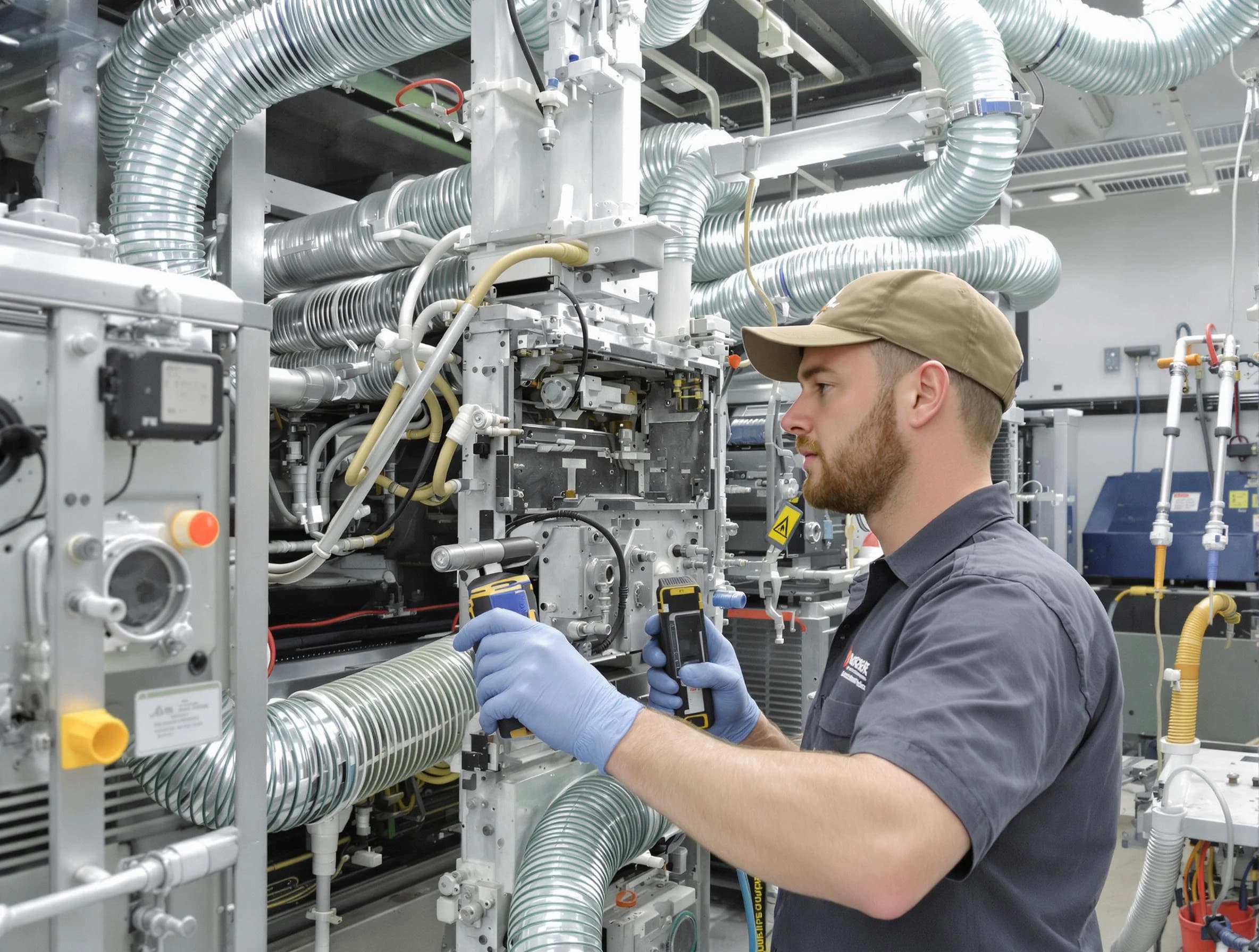 Bridgewater Air Duct Cleaning technician performing precision commercial coil cleaning at a business facility in Bridgewater