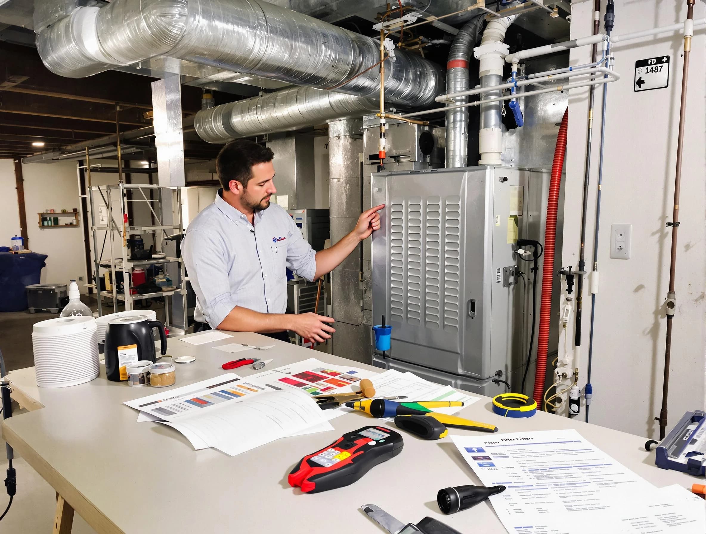 Bridgewater Air Duct Cleaning inspector conducting detailed filter system evaluation using professional diagnostic tools in Bridgewater