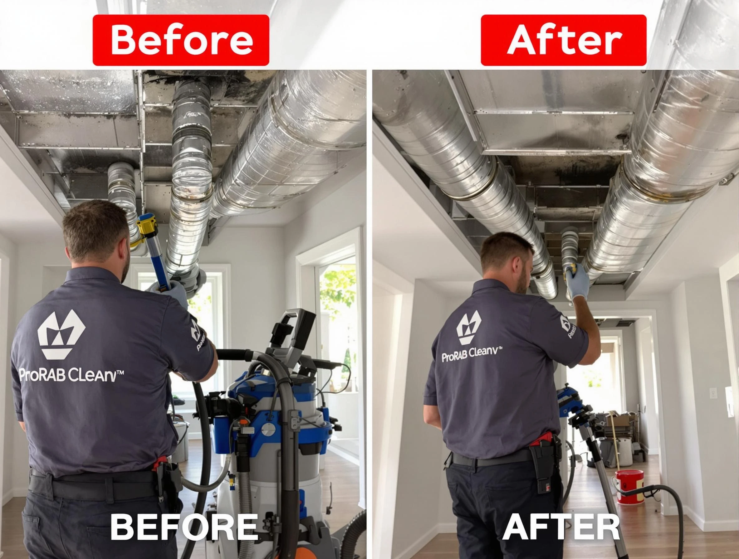 Bridgewater Air Duct Cleaning expert performing thorough residential duct cleaning in a Bridgewater home